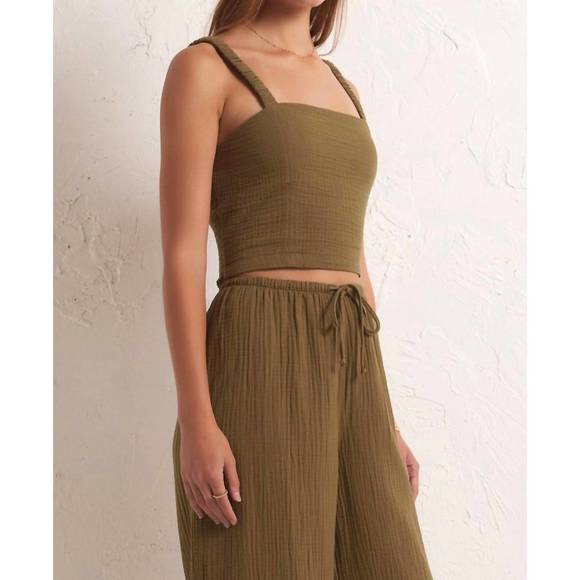 NEW Z SUPPLY cambria gauze top in otter - Picture 2 of 3